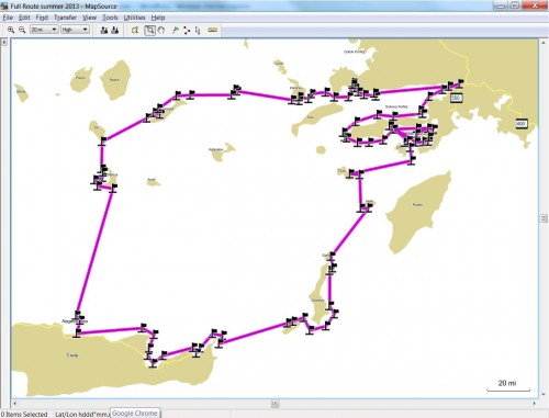 My rough route for summer of 2013